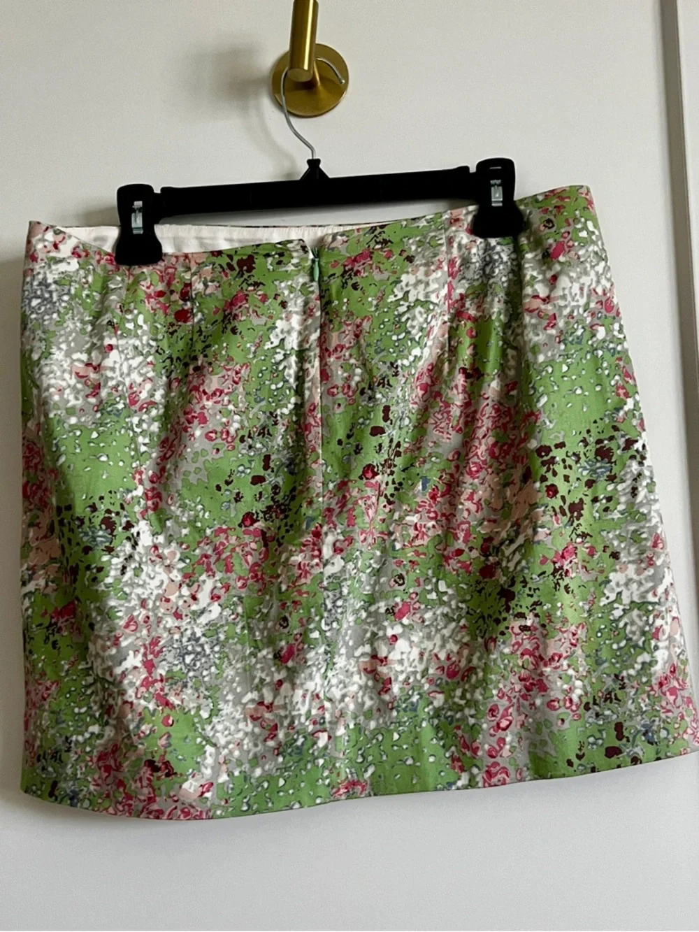 J. Crew Pink and Green Floral Mini Skirt